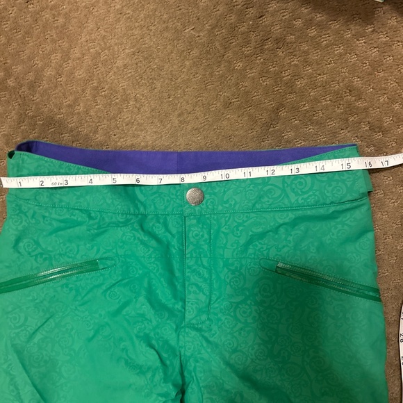 Marmot women’s Green Snow Pants, Small, Purple Fleece Lining - Picture 10 of 11